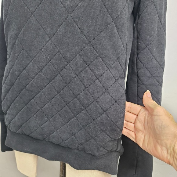 Lululemon Forever Warm Quilted Quarter Zip Pullover Black Cozy Athleisure 4 - Picture 5 of 12